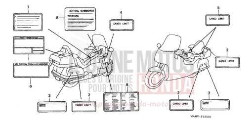 WARNETIKETT (1) GL1500SEV de 1997